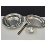 Silver Plate Lot & Brass Pump For Lamp