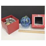 Waterford Crystal; 4" Sapphire Ornament Ball