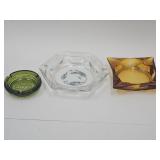 Vintage Glass Ashtrays Up To 7.5" W
