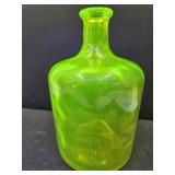 Uranium Glass Bottle w Crack  8" high