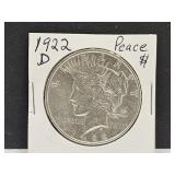 1922 D Silver Peace Dollar Coin