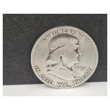 1951 D Franklin Silver Half Dollar Coin