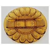 VTG Amber Glass Egg Plate