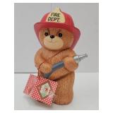 1985 Enesco Bank Fire Dept. Bear Original Box