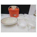 Vintage Thermos, Fire King Bowls & Shenango Bowl