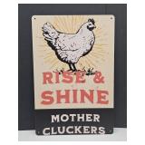 New Chicken Metal Sign 8" x 12"