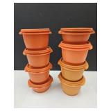 8 Tupperware Containers  Bowls W Lids 4 3/4" W