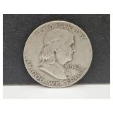 1952D  Silver Franklin Half Dollar Coin