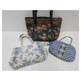 3 Vera Bradley 2 Purses & Cosmetic Bag