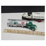 2 Die Cast Bank Trucks M & M Oil CO. 7" L