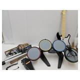 Guitar Hero; Guitar, Drums, Mic, Game + Rock Band