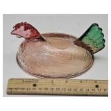 New Not Vintage Glass Hen on a Nest Lid Only 7"