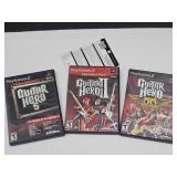 Play Station 2 Guitar Hero Games; Areosmith, II &5