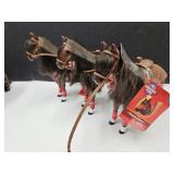 3 New Toy Horses 8" L W Brush, Saddle & Apple