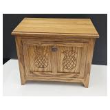 Nice Vintage Oak Wood Bread Box 17 x 13.5"