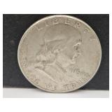 1954 Silver Franklin Half Dollar Coin