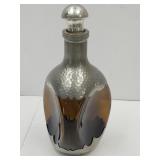 Royal Holland Pewter & Amber Glass Decanter 1930