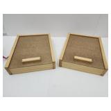 2 Wood Boxes 11 x 14.5" w Puzzles