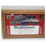 VTG Bud Weiser Beer Mirror Sign 18 x 12" H