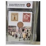 WWII German Stamps & Coin Set