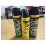 2 New Wasp Killer & 1 Raid Bug Killer - FULL Cans