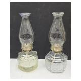 2 Oil Lamps 14" High