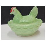 Vintage Miniature Hen On A Nest W Nic