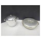 Orscent Ice Bucket, Aluminum Holder W Divided Dish