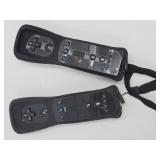 2 Wii Remotes W Black Cases