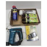 Rope,  1/2 Can WD 40 , Makita Stapler No Battery +