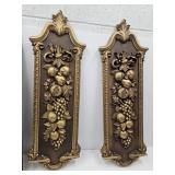 2 Vintage Syroco Wall Decor 14 x 42" high