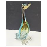 Murano Glass Sommerso Art Glass Duck Tail Chipped