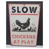 New Chicken Metal Sign 8" x 12"