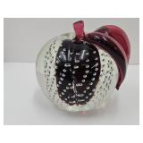 Murano Controlled Bubble Art Glass Apple