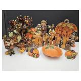 Fall Decor Pilgrims Set, Center Piece, Pumpkins +