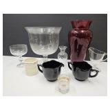 VTG Glass Lot, Black Cream & Sugar, LENOX +