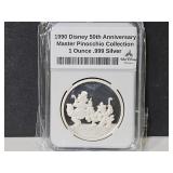 1 Oz Silver 1990 50th Master Pinocchio