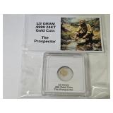 1/2 Gram .9999 Gold Coin w COA