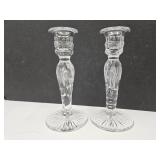 EAPG Antique Floral Cut Crystal Candle Holders