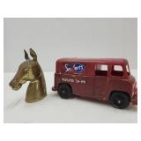 4"H Brass Horsehead & VTG Seyfert