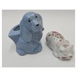 Powder Shaker & Cocker Spaniel Planter See Cracks
