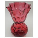 Cranberry Fenton Glass Vase 9 3/4" high