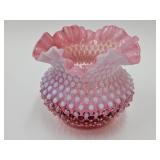 Fenton Opalescent Cranberry Hobnail  5 3/4 x 5"h