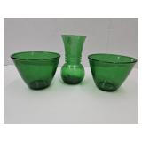 VTG Anchor Hocking Bowls 6" & Vase 5.5"