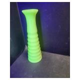 Uranium Glass Bud Vase 6 1/4"H