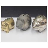 3 Metal Piggy Banksup to 4.5" h