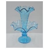 Fenton Single Horn Epergne 10.5"  SM Inside Crack