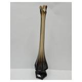 Viking Glass Smoky Brown Epic Column Swung Vase