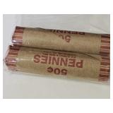 2 Full Rolls Wheat Penny Coins
