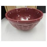 Longaberger Pottery- 9" Red Bowl